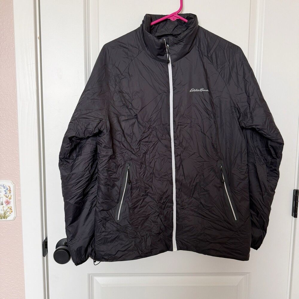 Eddie Bauer Womens First Ascent Goose Down Puffer Jacket Large Packable Outdoors